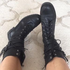 ZARA real leather combat boots